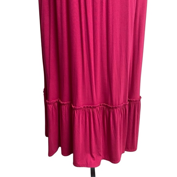 Rachel Zoe Fuchsia Pink Halter Maxi Dress Tiered Hem NWT Size Small - Picture 7 of 14